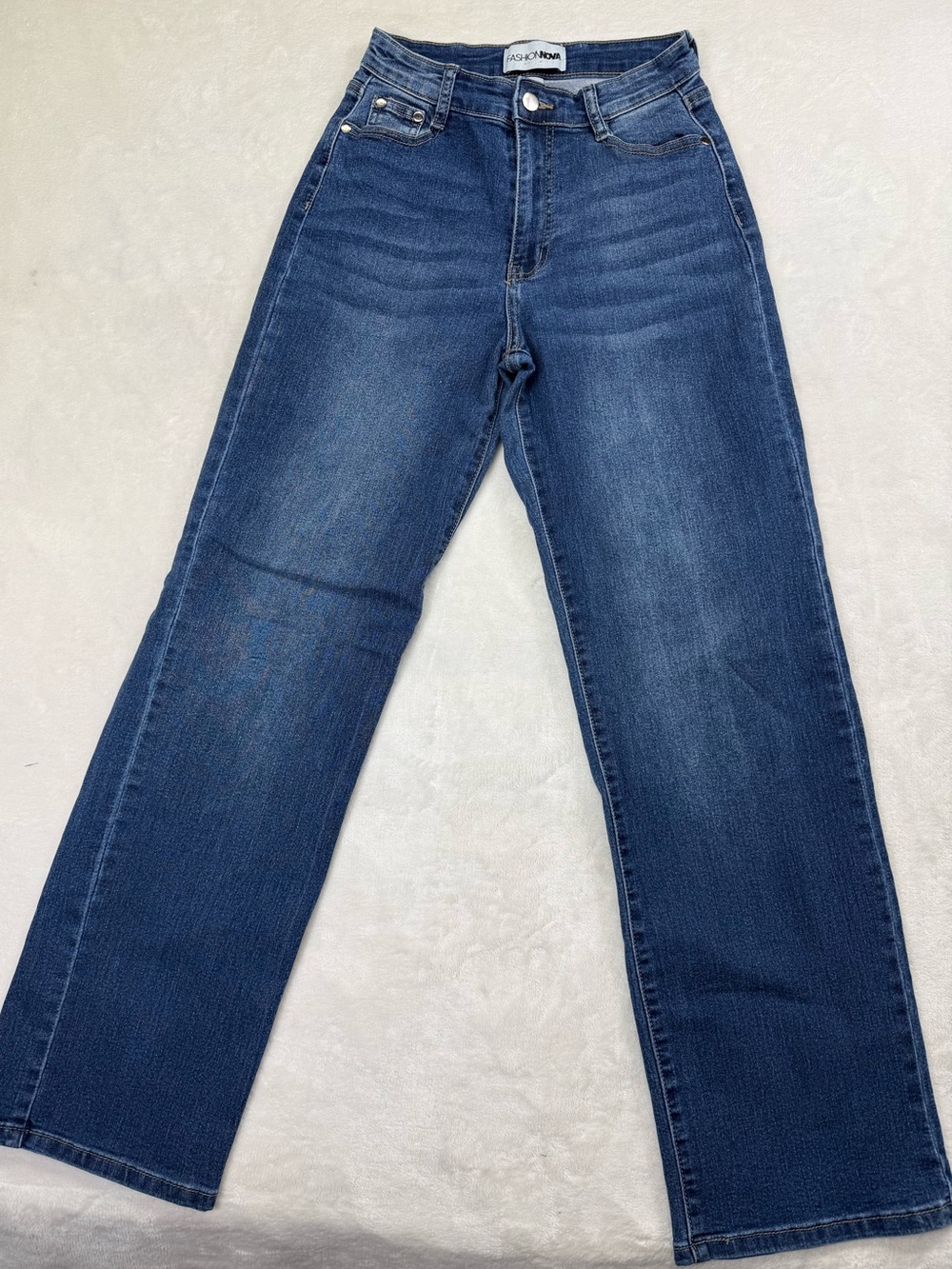 Fashion Nova Women’s Dark Blue Wide-Leg Jeans